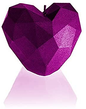 Candellana Kerze Herz Low Poly, Höhe: 7,8 cm, Handgemacht in der EU