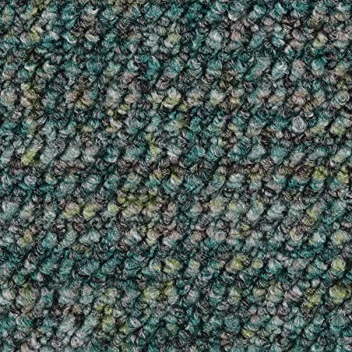 Teppichboden Meterware für Wohnzimmer und Schlafzimmer Auslegware Teppich in Schlingen Qualität Teppichboden Meterware blau in 4 und 5 m Breite