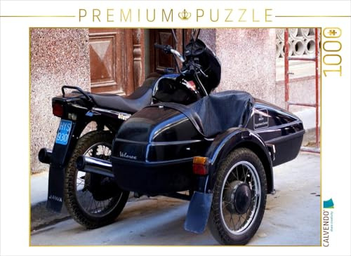 CALVENDO Puzzle JAWA-Motorrad mit Beiwagen in Havanna | 1000 Teile Lege-Größe 64 x 48 cm Foto-Puzzle für glückliche Stunden