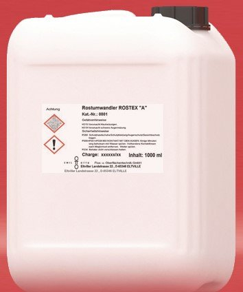 ROSTEX A, Flasche mit 1 l Inhalt, flüssiger Entroster, Rostumwandler, Rostschutz mit Tiefenwirkung