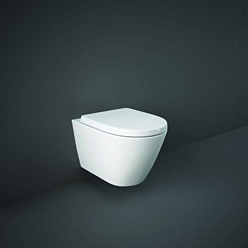 Rimless RAK Resort Compact D Shape Wall Hung Toilet WC Soft Close Seat 520