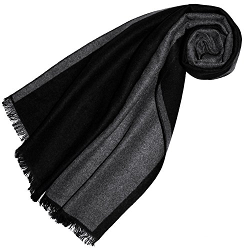 Lorenzo Cana – Eleganter jacquardgewebter Damenschal Tuch Anthrazit Grau Schwarz Schaltuch gewebt 32 cm x 180 cm - 93280