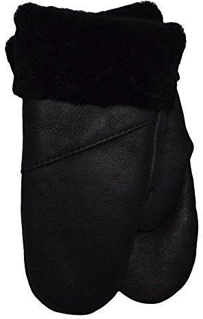 SamWo, Handschuhe/Fäustlinge für Damen, 100% Lammfell, Größe: S, schwarz q