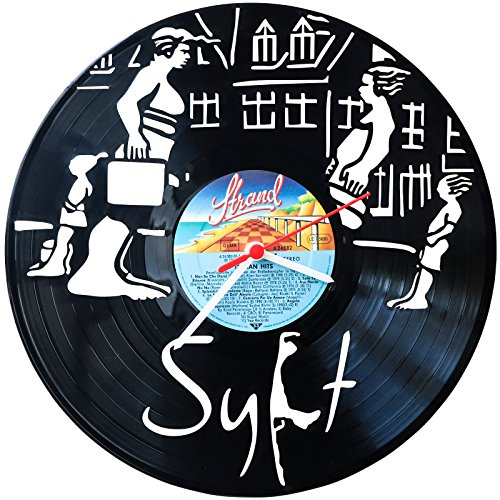 GRAVURZEILE Schallplattenuhr - Skyline Sylt - Wanduhr aus gegossenem Vinyl mit Stadt Skyline 30 cm - Upcycling Design-Uhr Wand-Deko Vintage-Uhr Wand-Dekoration Retro-Uhr - Made in Germany