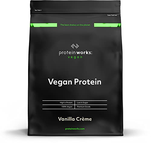 Protein Works - Vegan Protein Powder, Vanilla Crème, 16 Servings, 100% Plant Based & Natural, Premium Multi-Protein Blend, Low Fat Shake, Low Calorie Shake, 500g