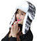 Baymate Unisex Schneeflocke Muster Wintermütze Künstlich Pelz Fliegermützen mit Winddicht Ohrenklappe Schwarz Kopfumfang (56-60CM)
