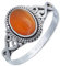 mantraroma Damen Ring 925 Silber Karneol Edelstein orange ausgefallen verspielt