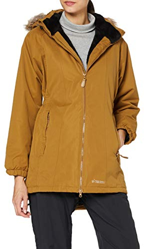 Trespass Celebrity, Golden Brown, L, Warm Waterproof Jacket with Removable Hood for Ladies, Brown, Large