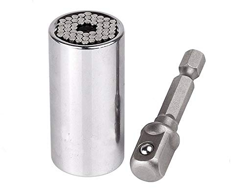 BE-TOOL - Jeu de douilles universelles pour perceuse électrique - Combinaison auto-ajustable pour l'industrie automobile, argent