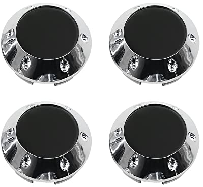 sourcing map 4Stk. Silber 68mm Auto Radmitte Radkappen Deckel mit schwarz Abzeichen Aufkleber