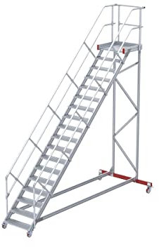 Euroline Wartungsbühne 45 Grad, 600 mm Stufenbreite, 2 Handläufe 3 Podestgel. - 18 Stufen