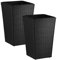 Handmade Poly Rattan Large Black Weave Planter & Insert Pot - 50cm (H) x 31cm (W) x 31cm (D) - Suitable for Indoor and Outdoor use - Set of 2