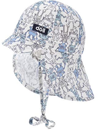 Döll Baby - Jungen Bindemütze mit Schirm und Nackenschutz Mütze, per Pack Blau (Dream Blue 3510), 39 (Herstellergröße: 39)