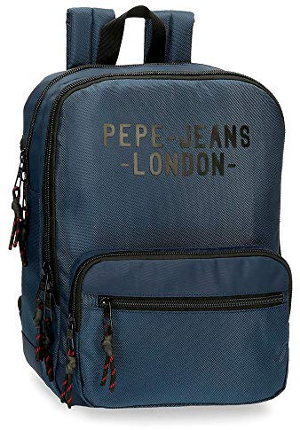 Pepe Jeans Bromley Mochila para Portátil 13,3 Azul 27x36x12 cms Poliéster 1.17L