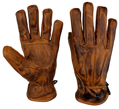 Motorrad Lammleder Handschuhe Motorrad und Freizeit Schwarz, Motorcycle Leather Gloves Black (Schwarz, XL)