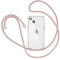 XTCASE Funda para iPhone 13 con Cuerda, Carcasa Transparente Suave TPU Silicona Case con Colgante Correa Ajustable Colgar Collar Correa de Cuello Cadena Cordón, Oro Rosa