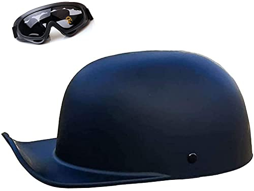 CHLXI Halbhelm Motorradhelm Jethelm Herren Halbschalenhelm mit ECE Retro Brain Cap Halbschale Rollerhelm Chopper Scooter Helm Sturzhelm Baseball Kappe mit Rand(Color:B,Size:M=54-55CM)