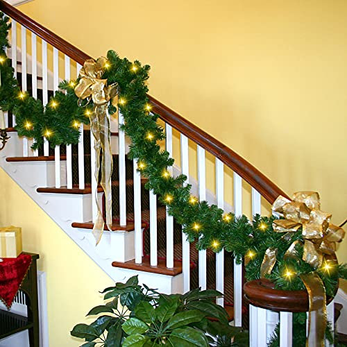 EINFEBEN Weihnachtsgirlande mit Beleuchtung 5m Künstliche Tannengirlande 100 LED warmweiß IP44 Girlande Weihnachtskranz Weihnachtsdekoration für Kamine, Treppengeländer