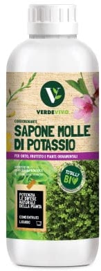 VerdeVivo Sapone Molle di Potassio Corroborante 100% Naturale. Liquido Concentrato per Orto, Frutta e piante ornamentali