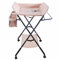 Baby Wickelkombi - klappbare Wickelkommode, mobiler Wickeltisch mit Wickelauflage, Sicherheitsgurt und Ablagefächern, platzsparend & stabil-80 * 66 * 98cm rosa