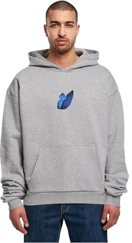 Mister Tee Upscale Unisex Kapuzenpullover Le Papillon Heavy Oversize Hoody, Unisex Hoodie mit Rückenprint, Oversize Fit, Grey, XXL