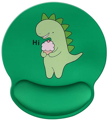 Jahosin Tapis de Souris avec Repose-Poignet,Repose-Poignet Ergonomique Noir Pur, Coussin de Poignet antidérapant Confortable en Mousse à mémoire de Forme pour Ordinateur et Bureau 25x23 Gdinosaur