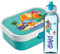 Boîte à lunch personnalisée pour enfants filles à l'école personnalisée avec nom boîte à lunch gourde gourde sans BPA avec fourchette et compartiment bento Dinosaurs [153]