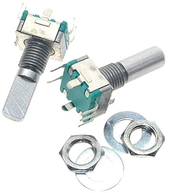 JMORCO 100 Stück Drehgeber, Codeschalter EC11 Audio-Digital-Potentiometer, mit Schalter, 5-polig, Grifflänge 20 mm