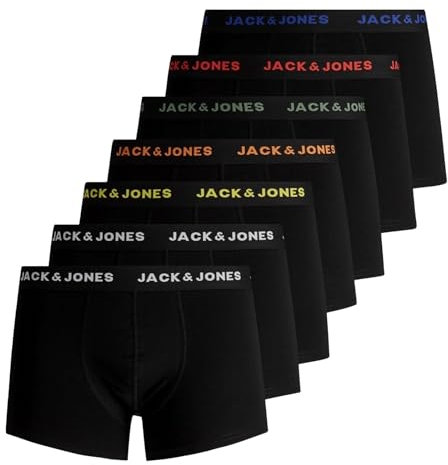 JACK & JONES Herren Unterhosen Shorts Boxershorts Trunks 7er Pack, Farbe:Schwarz, Wäschegröße:2XL, Artikel:- Black