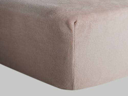 Coralina Dolce Spannbettlaken, einfarbig, Thermogewebe, für den Winter (Bett 90 cm, Nerz)