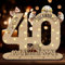 Idota 2025 40 Geburtstag Geschenk Holz-Schild mit LED Gästebuch Geburtstag Geldgeschenke Geburtstag Männer & Frauen, Geburtstag Deko 40 Geburtstag Männer Deko, Personalisierbares Geschenk
