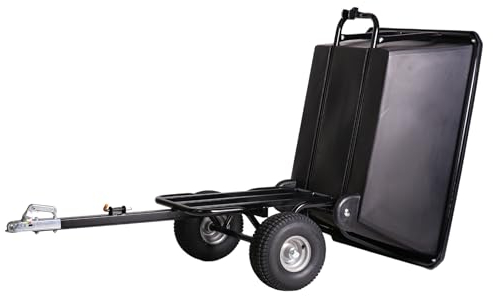Anhänger 430L mit Stabiler Kunststoffwanne für Quad Rasentraktor Kippbar