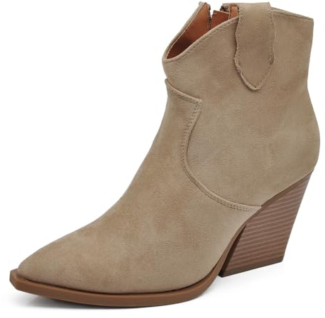 IF Fashion Scarpe da Donna Stivali Stivaletti Cowboy Western Camperos Texani Etnici 662-1 tortora N.38