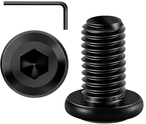 ORTAVA 20 viti a testa piatta M8 x 16, esagono incassato in acciaio inox A2 V2A, filettatura completa in ossido nero con chiave esagonale
