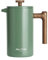 POLIVIAR Cafetiere 4 Cup, French Press Coffee Maker with Wood Handle, Double Walled Insulated Cafetiere &1 Extra Filter, Insulated 600ml French Press for Coffee & Tea, Includes 1 Extra Filter