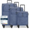 REDOLZ Koffer-Set 3-teilig für Damen & Herren | leichte & stabile Reise-Trolleys, hochwertiges Softcase, 4 Doppelrollen & TSA-Schloss |erweiterbar mit Dehnfalten (Essentials 12)