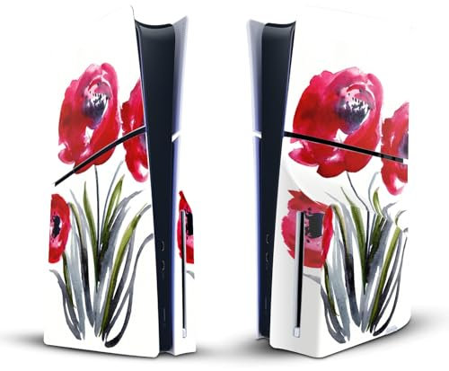 Head Case Designs sous Licence Officielle Mai Autumn Red Flowers Mix Art Vinyle Autocollant De Jeu Peau Autocollant Couverture Compatible avec Sony Playstation 5 PS5 Slim/Pro Disc Edition Console