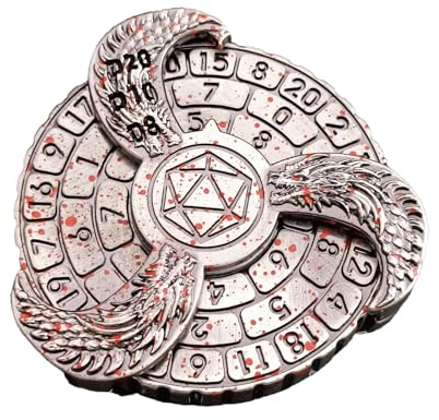 Roulette Würfel Spinner | Dungeons Würfel Brettspiele | Rotierende Metallwürfel mit -Würfelbox | Würfel in Dungeons-Roulette-Form für Tischspiele, RPG, D4, D6, D8, D10, D12, D20, D% (E)