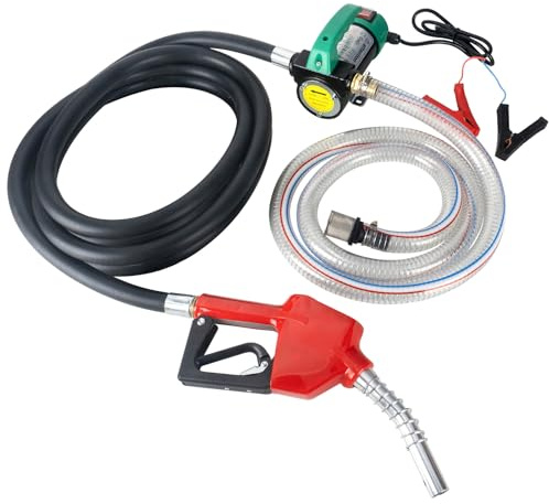 AIGMlSON Diesel Transfer Pump 12V 260W | Fuel Transfer Pump with Auto Shut-off Nozzle Hoses, Fuel Transfer Extractor Pump Kit With Copper Motor
