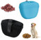 QXCFTW 2Pcs Dog Treat Pouch, Silicone Dog Treat Pouch, Dog Treat Bag, Dog Treat Pouches for Training, Silicone Pouch, for Dog Training, for Outdoor Use(Blue, Black)
