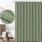 LUKDUNG Duschvorhang Waffel, 180x200cm Waffel Duschvorhang Waschbar Textil, Polyester Stoff Shower Curtain mit 12 Duschvorhangringe, Grün