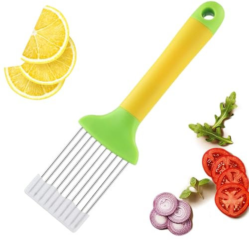Cortadora de tomate, soporte para cebolla para rebanar, Versátil recipiente para cebollas con mango largo, Herramientas de cocina de seguridad, soporte para picadora, utensilio de cocina, herramienta