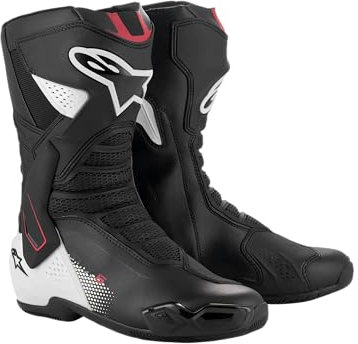 Alpinestars Stivali da moto SMX-6 V3, protezione e comfort ad alta velocità, certificati CE, cursori sostituibili, protezione migliorata della caviglia, design traspirante e leggero, Grafica nero