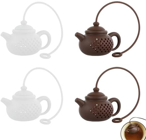 Saijer Teesieb,4 Stück Teesieb für Losen Silikon Tee Tea Strainer Teekanne in Form von Teesiebe & Teefilter Teekugel für Losen Tee Sicherheit Teekugeln Tee Erleichtern