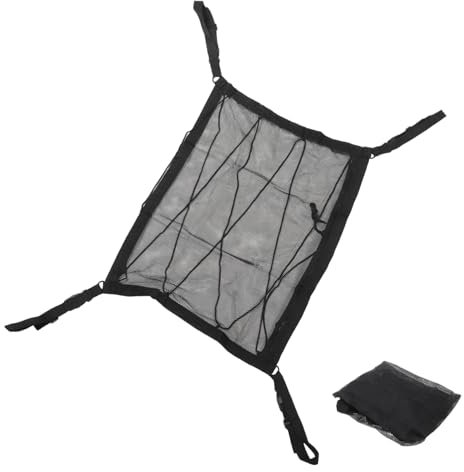 JECOMPRIS Auto Decke Ladungsnetz Mit Mesh Tasche Für Dach Kofferraum Autozubehör Camping Reiseorganizer Doppelreißverschluss-Design Für SUV LKW Innenraum Ablagefach