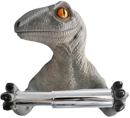 Porta carta igienica a forma di dinosauro 3D, porta rotolo di carta igienica da parete per cucina (B, taglia unica)