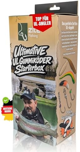 Zite Fishing Forellen Gummiköder Set XXL | Mighty Mag, Curly Viper | Biggle Worm Forellenköder Gummi | Sortiment mit Rotor-Haken, Tungsten Cheburashka & Jighaken | Angelköder Forellensee