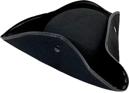 Zghhc Kolonialer Dreispitz-Hut, Piratenhut Für Damen Und Herren, Unisex, Cosplay, Piratenhut, Kapitänshut, Halloween-Partyhut Für Halloween, Karneval, Cosplay