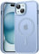 Natiiozie Magnetica Cover Compatibile con iPhone 15 Compatibile con MagSafe Custodia Traslucida Opaca Posteriore, Anti-impronta Resistente ai Graffi Protettiva Case Blu