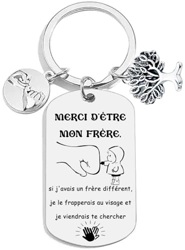 QTZXZX Cadeau Frere Grand Frère Porte-Clés Pour Frère Homme Porte-Clés Pour La Fête Des Pères Cadeaux d'anniversaire de NoëL Frère Porte Clef Homme Idee Cadeau Frere Original